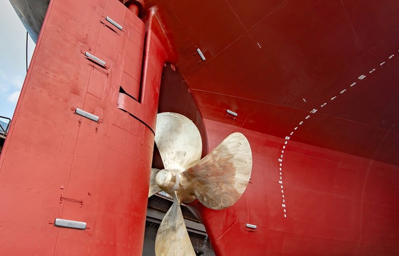 Ship with anodes